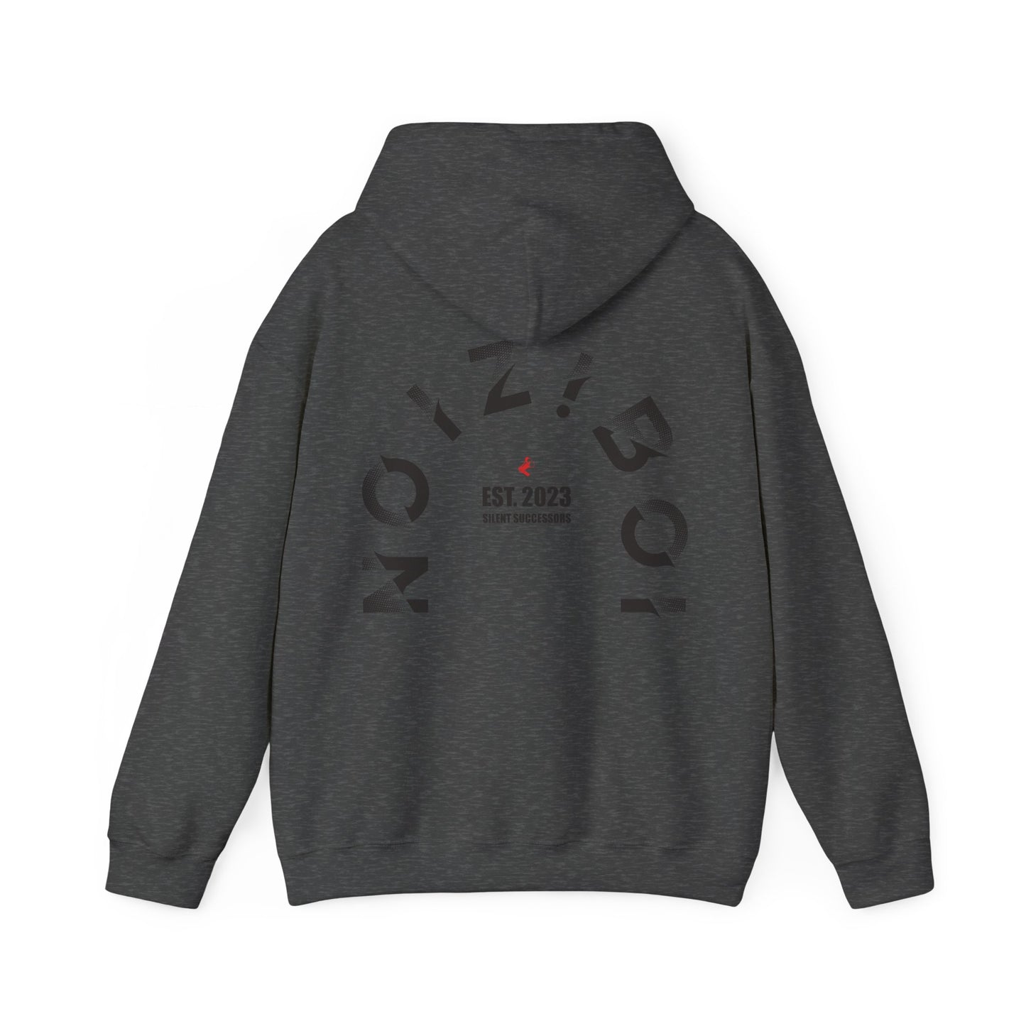NOIZIBOI CURLED DARK LOGO HOODIE