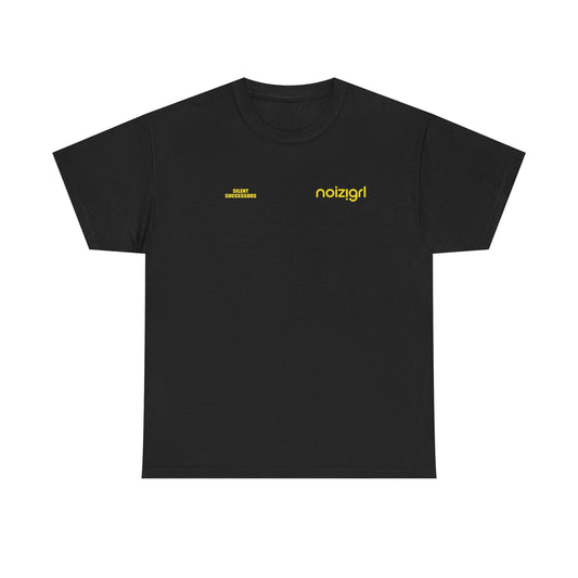 NOIZIGRL YELLOW ON BLACK LOGO TEE